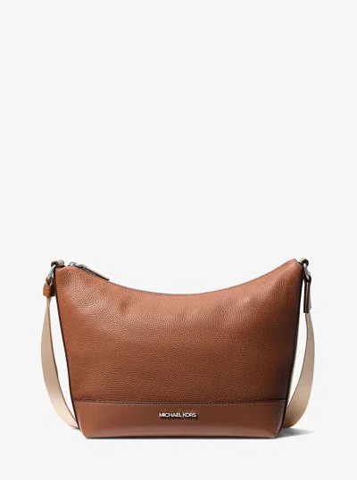 Michael Kors Outlet Cooper Pebbled Leather Crescent Bag In Multi
