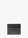 Michael Kors Outlet Cooper Signature Logo Card Case In Black