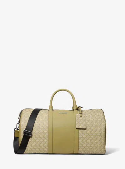 Michael Kors Outlet Cooper Signature Logo Duffel Bag