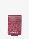 Michael Kors Outlet Cooper Signature Logo Money Clip Card Case In Multi