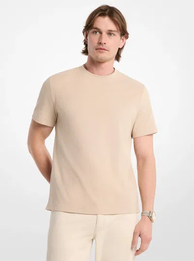 Michael Kors Outlet Cotton Piqué T-shirt In Beige