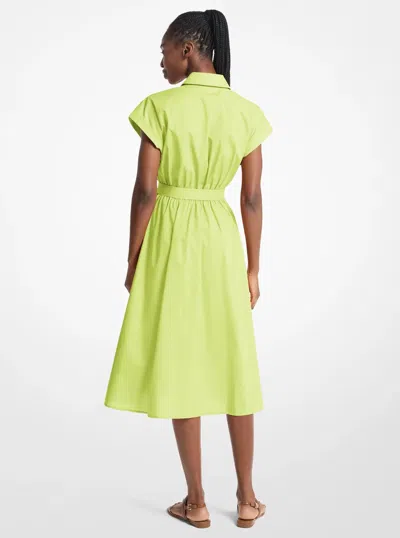 Michael Kors Outlet Cotton Poplin Midi Dress In Green