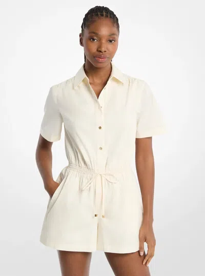Michael Kors Outlet Cotton Poplin Romper In Multi