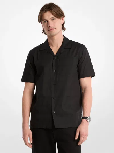 Michael Kors Outlet Cotton Short-sleeve Shirt In Black