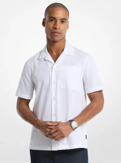 Michael Kors Outlet Cotton Short-sleeve Shirt In White