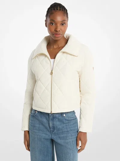 Michael Kors Outlet Cropped Quilted Jacket In Neutral