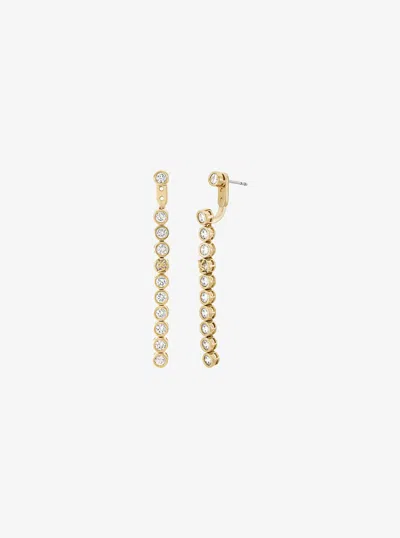 Michael Kors Outlet Cubic Zirconia Drop Earrings In Gold