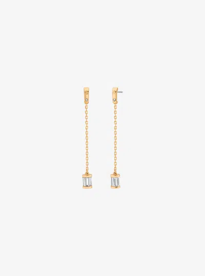 Michael Kors Outlet Cubic Zirconia Drop Earrings In Gold