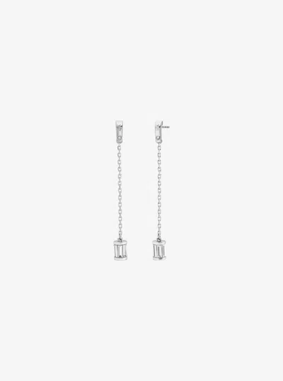 Michael Kors Outlet Cubic Zirconia Drop Earrings In Silver