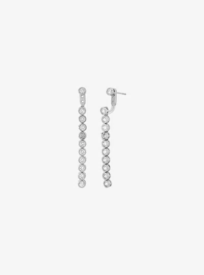 Michael Kors Outlet Cubic Zirconia Drop Earrings In Silver