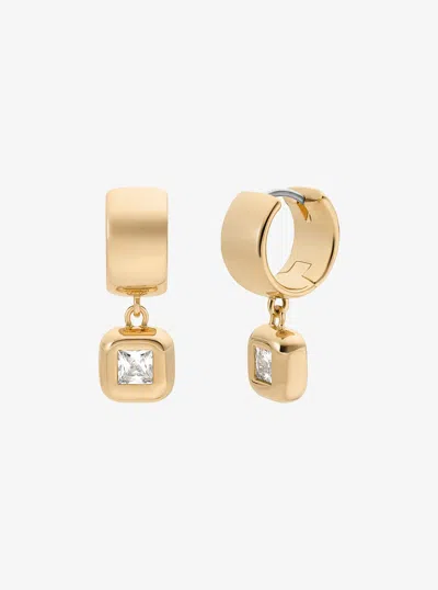 Michael Kors Outlet Cubic Zirconia Huggie Earrings In Gold
