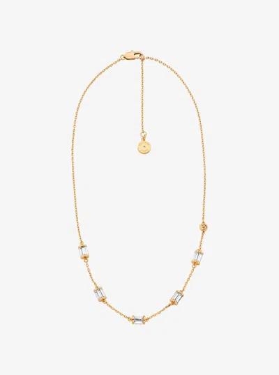 Michael Kors Outlet Cubic Zirconia Necklace In Gold