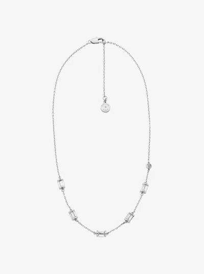 Michael Kors Outlet Cubic Zirconia Necklace In Silver