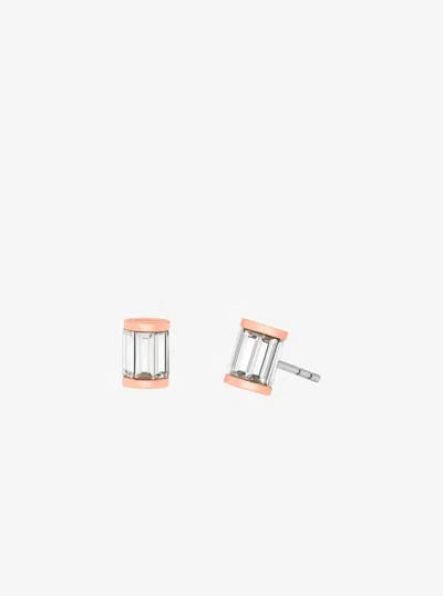 Michael Kors Outlet Cubic Zirconia Stud Earrings In Metallic