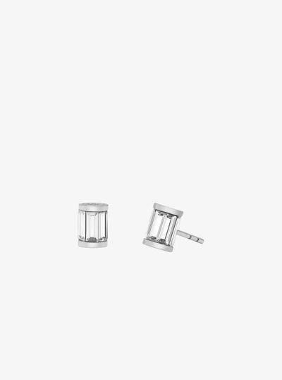 Michael Kors Outlet Cubic Zirconia Stud Earrings In Silver