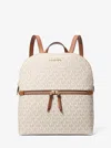 Michael Kors Outlet Dallas Medium Signature Logo Backpack In Neutral