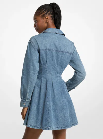 Michael Kors Outlet Denim Shirt Dress In Blue