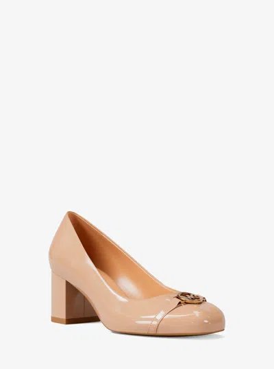 Michael Kors Outlet Dori Patent Block Heel Pump In Pink