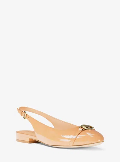 Michael Kors Outlet Dori Patent Slingback Flat In Pink