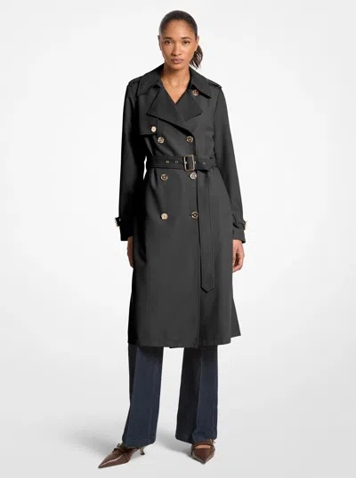 Michael Kors Outlet Drapey Trench Coat In Black