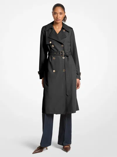 Michael Kors Outlet Drapey Trench Coat In Black