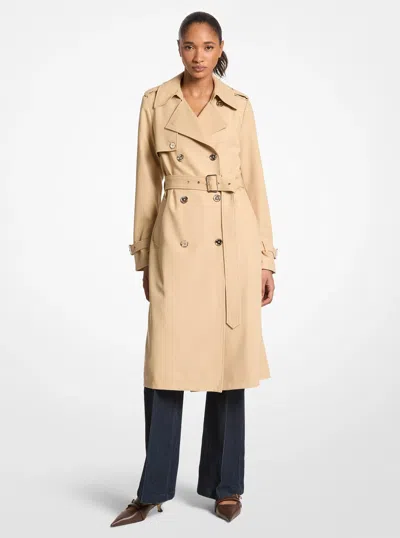 Michael Kors Outlet Drapey Trench Coat In Green