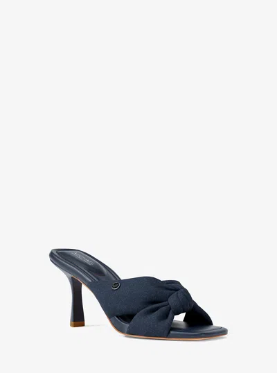 Michael Kors Outlet Elena Cotton Sandal In Blue