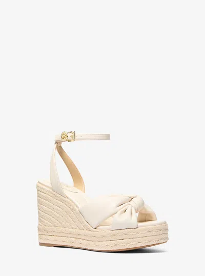 Michael Kors Outlet Elena Wedge Sandal In White