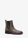 Michael Kors Outlet Ella Signature Logo Chelsea Boot In Brown