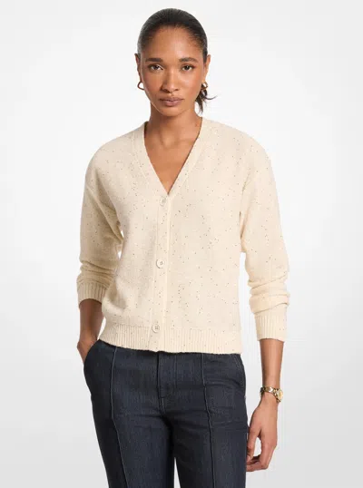 Michael Kors Outlet Embellished Cardigan In Beige