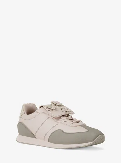 Michael Kors Outlet Essex Embellished Mixed-media Trainer In Multi