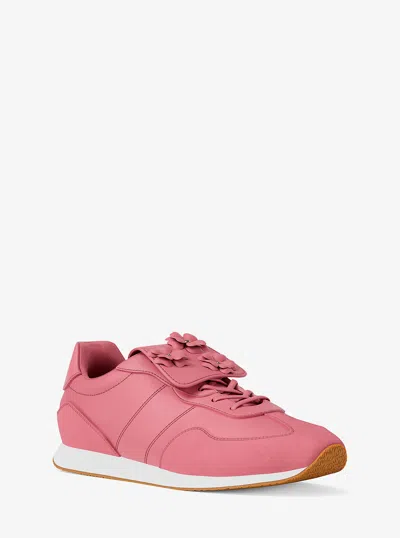 Michael Kors Outlet Essex Embellished Nylon Trainer In Pink