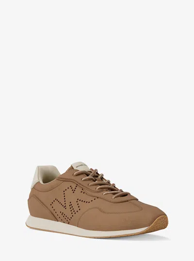 Michael Kors Outlet Essex Suede Trainer In Brown