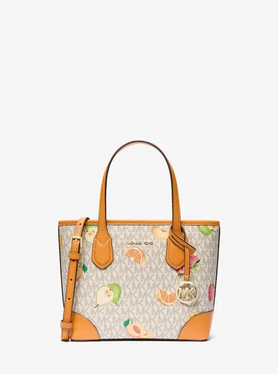 Michael Kors Outlet Eva Extra-small Printed Signature Logo Convertible Tote Bag In Multi