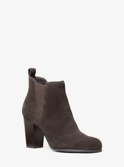 Michael Kors Outlet Evaline Suede Boot In Gold