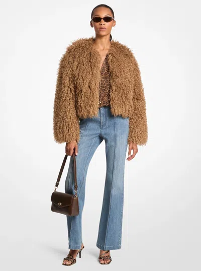 Michael Kors Outlet Faux Shearling Jacket In Multi