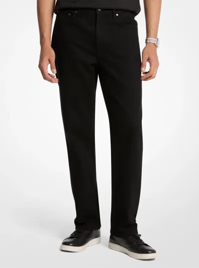 Michael Kors Outlet Finn Straight-fit Stretch Denim Jeans In Black