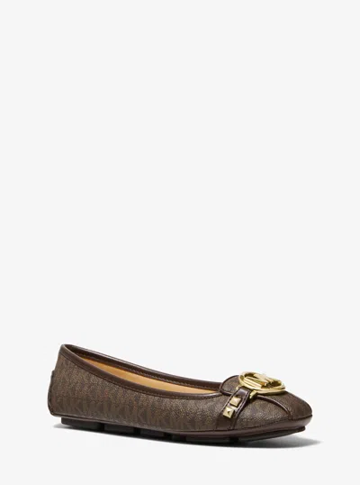 Michael Kors Outlet Fulton Studded Logo Moccasin In Brown