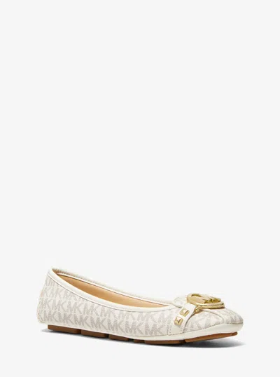 Michael Kors Outlet Fulton Studded Logo Moccasin In Natural