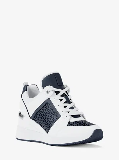Michael Kors Outlet Georgie Perforated Trainer In Blue
