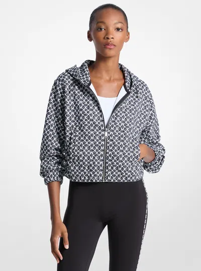 Michael Kors Outlet Graphic Logo Cotton Blend Jacket In Multi