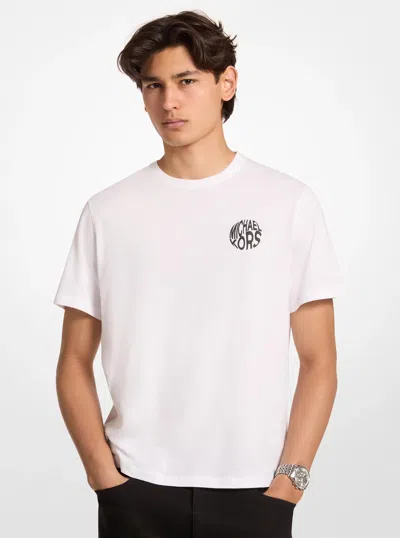 Michael Kors Outlet Graphic Logo Cotton Jersey T-shirt In White