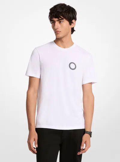 Michael Kors Outlet Graphic Logo Cotton T-shirt In White