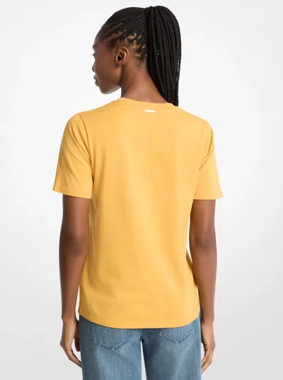 Michael Kors Outlet Graphic Logo T-shirt In Gold