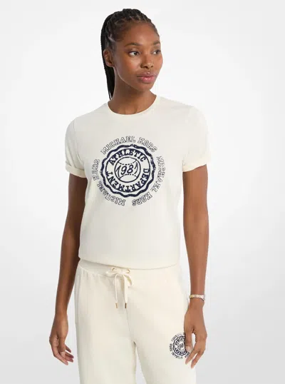 Michael Kors Outlet Graphic Logo T-shirt In Sand