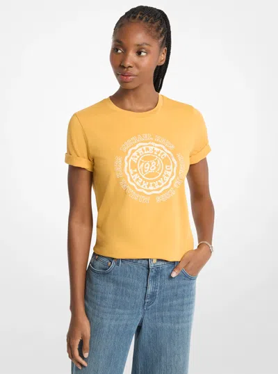 Michael Kors Outlet Graphic Logo T-shirt In Yellow