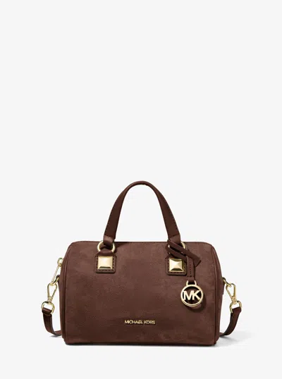 Michael Kors Outlet Grayson Small Duffel Crossbody Bag In Brown