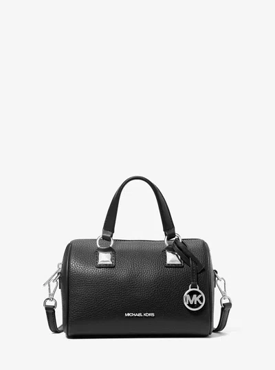 Michael Kors Outlet Grayson Small Pebbled Leather Duffel Crossbody Bag In Black
