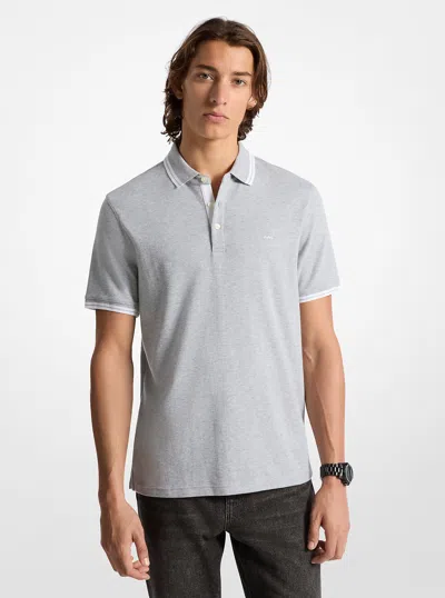 Michael Kors Outlet Greenwich Cotton Polo Shirt In Gray