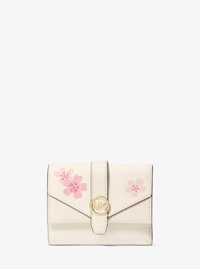 Michael Kors Outlet Greenwich Medium Printed Tri-fold Wallet In Multi